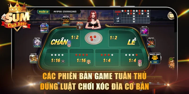 Các phiên bản game tuân thủ đúng luật chơi xóc đĩa cơ bản