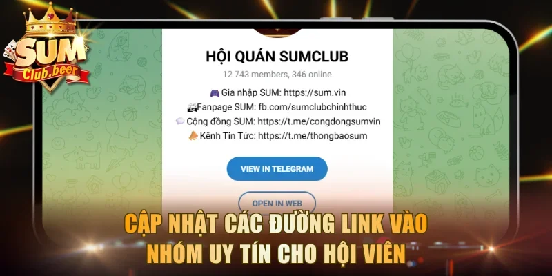 Cập nhật các đường link vào nhóm uy tín cho hội viên